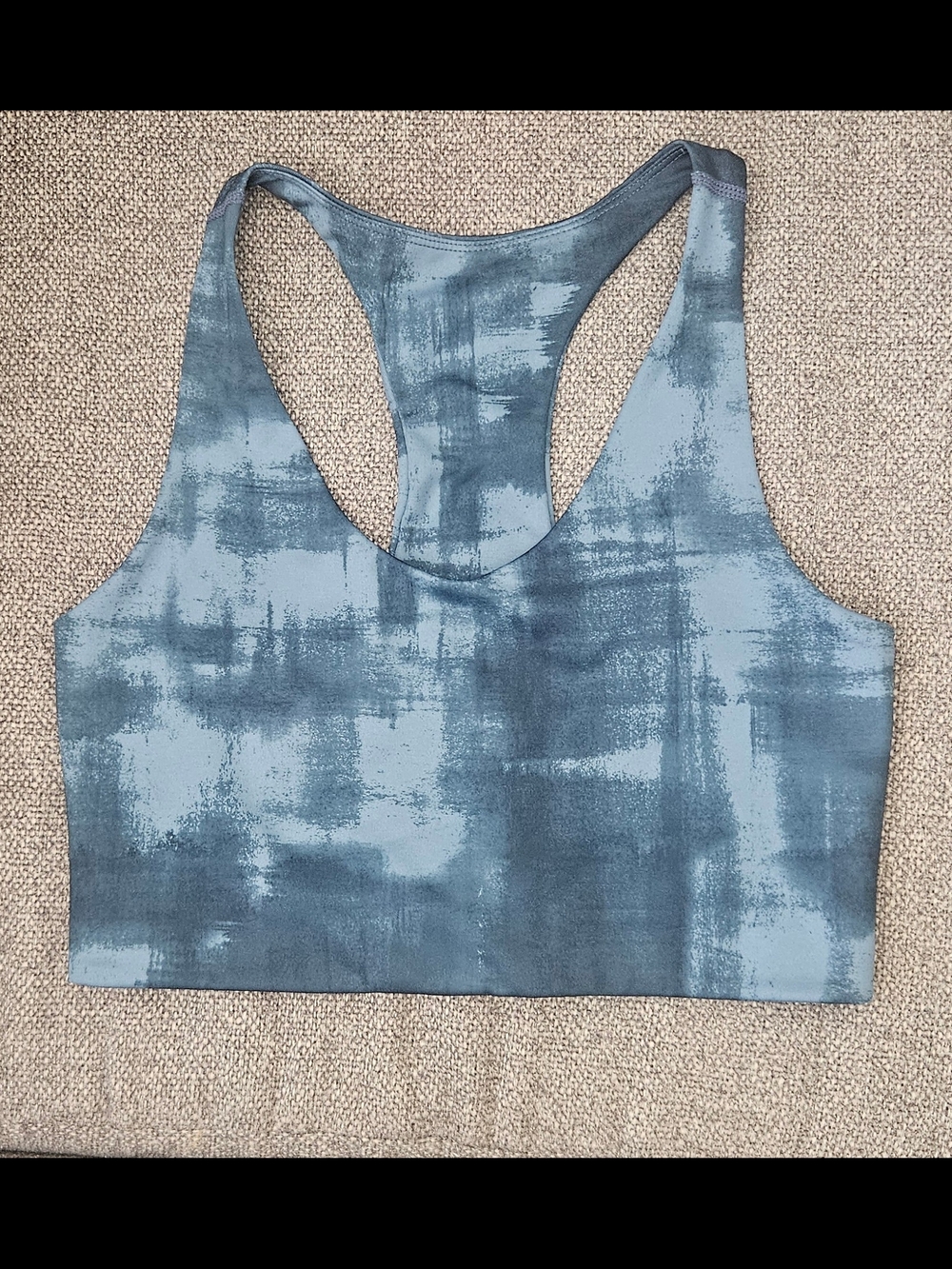 Zella Blue Slate Abstract Racerback Sports Bra